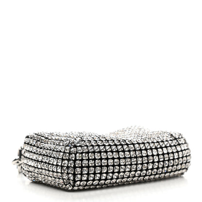 Alexander Wang Mesh Crystal Rhinestone Mini Heiress Pouch Black Silver 4 of 6