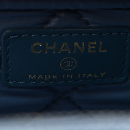 Chanel Denim Quilted Toiletry Case Blue 6 of 8