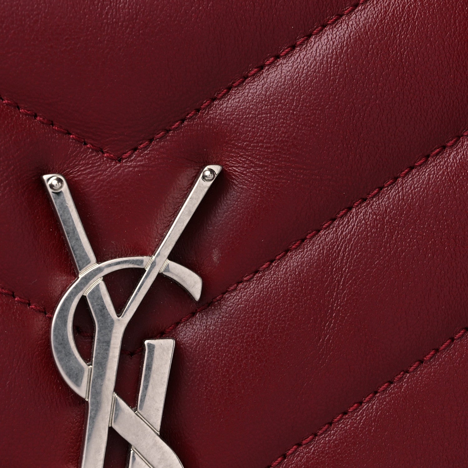Saint Laurent Calfskin Y Quilted Monogram Medium Loulou Chain Satchel Palissandre 14 of 14