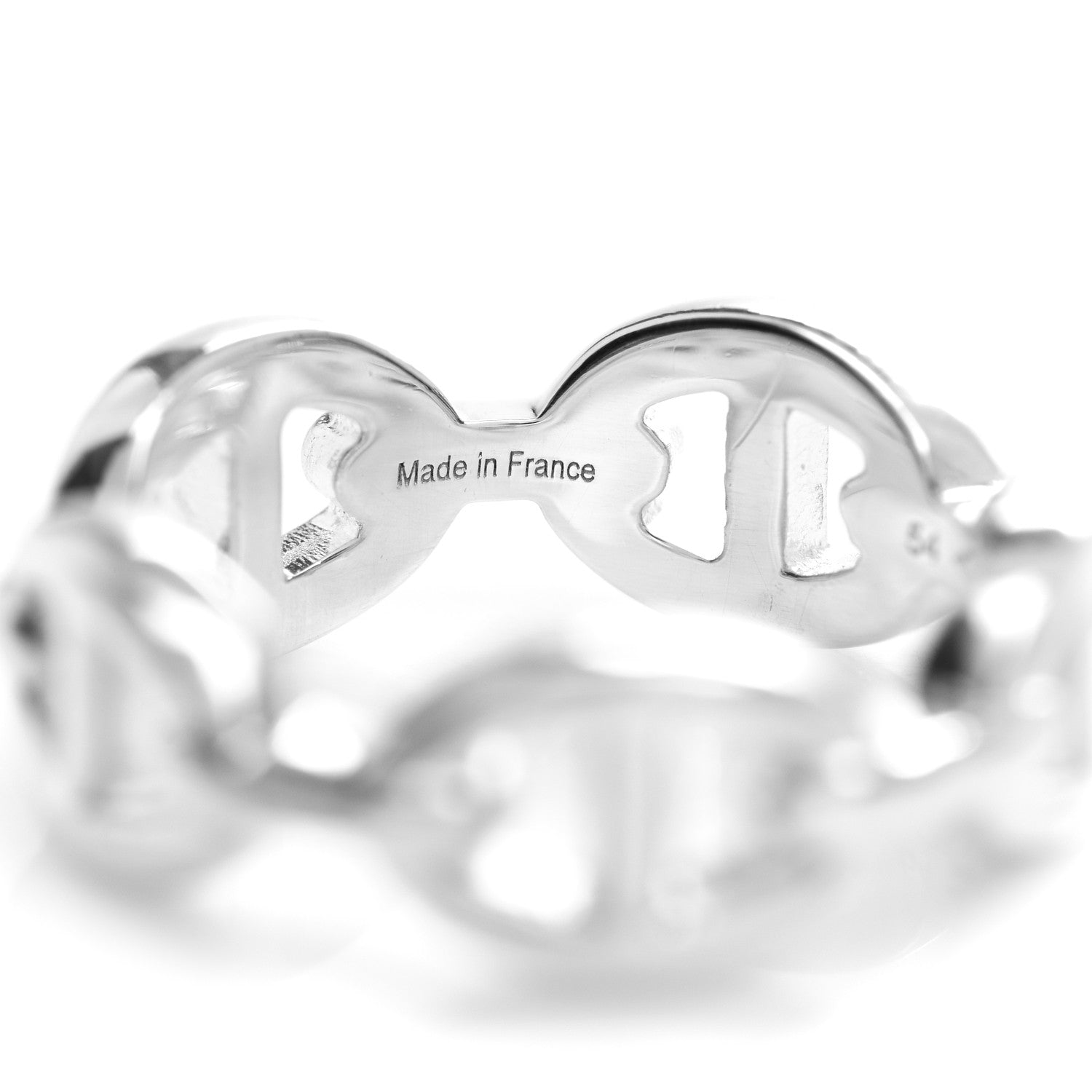 Hermes Sterling Silver PM Chaine d'Ancre Enchainee Band Ring 54 6.75 4 of 4