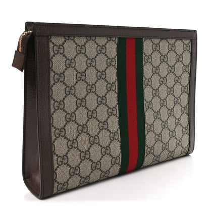 Gucci GG Supreme Monogram Web Ophidia Pouch Brown 3 of 10