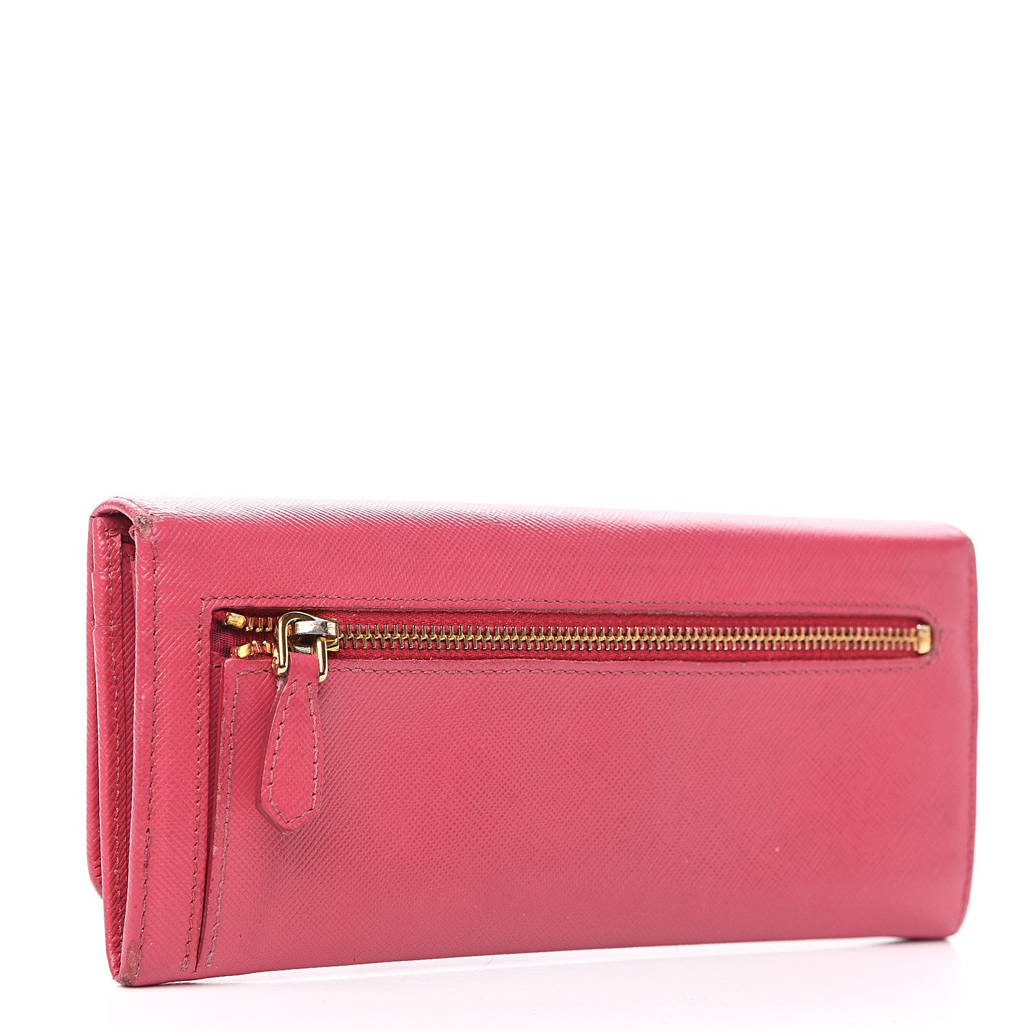 Prada Saffiano Bow Continental Wallet Peonia 2 of 13