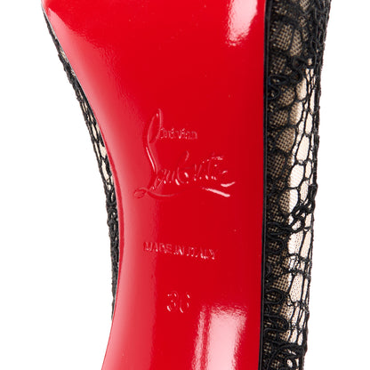 Christian Louboutin Rete Lace Veau Velours Very Lace 100 Pump 36 Black 6 of 8