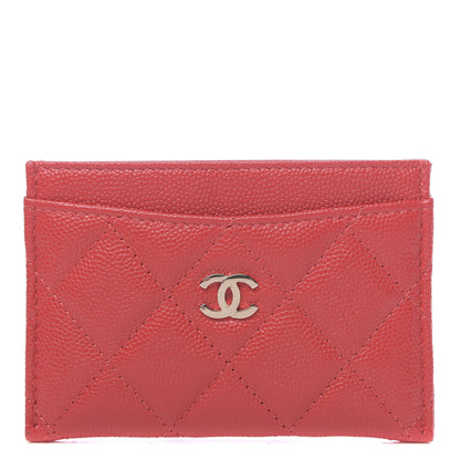 Chanel Caviar Quilted Card Holder Red 1 of 9