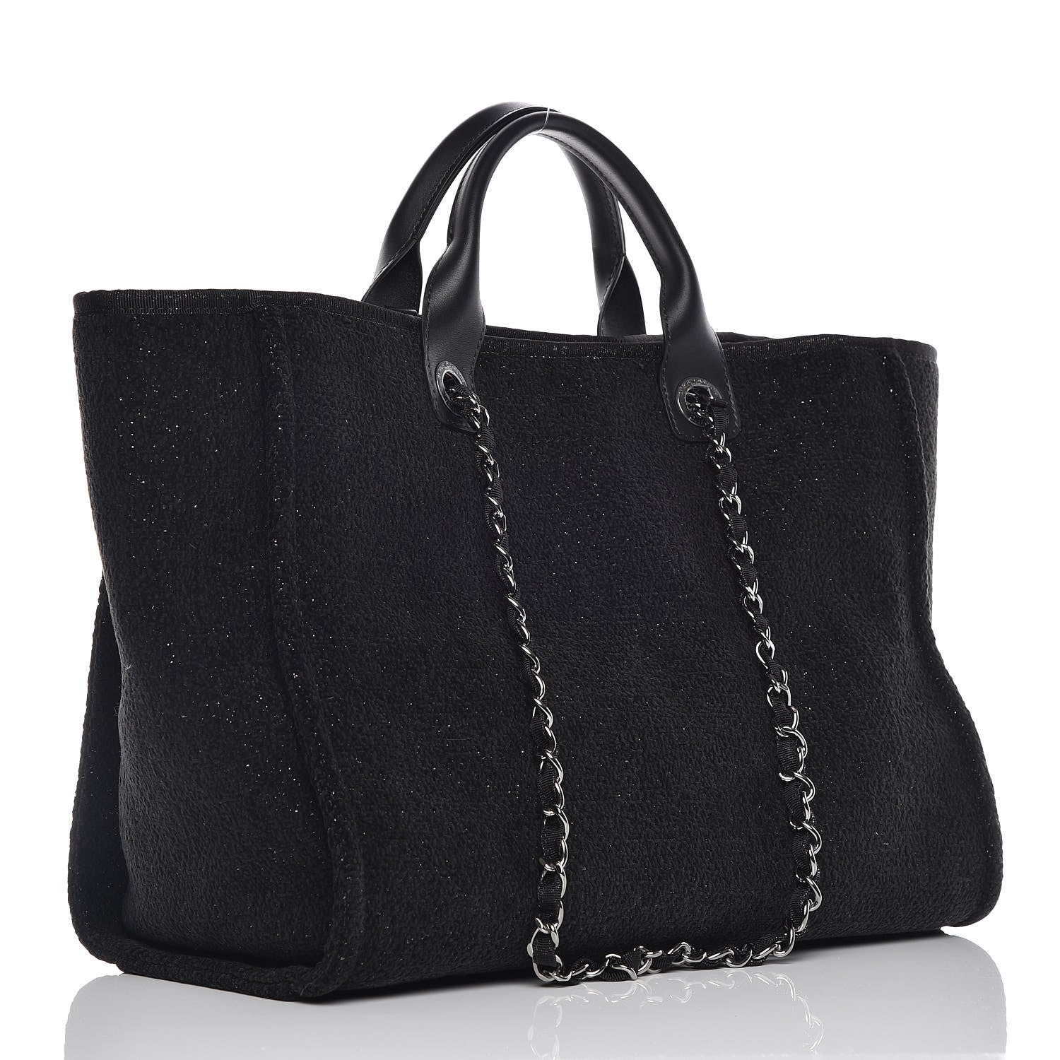 Chanel Lurex Boucle Medium Deauville Tote Black 4 of 10