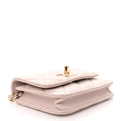 Chanel Lambskin Quilted Trendy CC Card Holder On Chain Light Pink 4 of 11