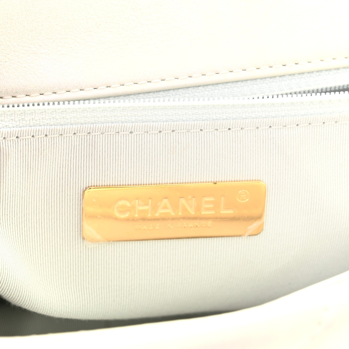Iridescent Calfskin Quilted Medium Chanel 19 Flap White