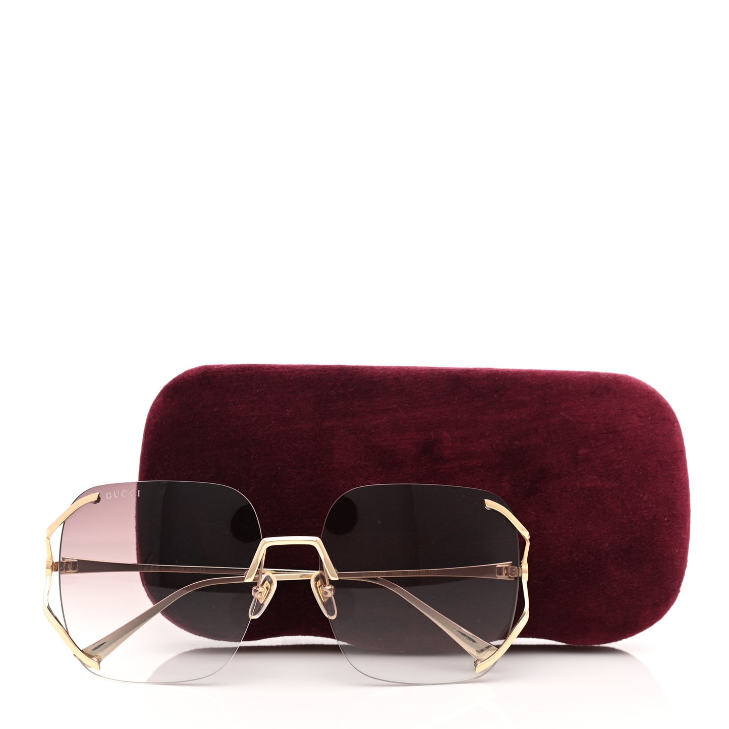 Metal Oversized Sunglasses GG0646S Gold Brown