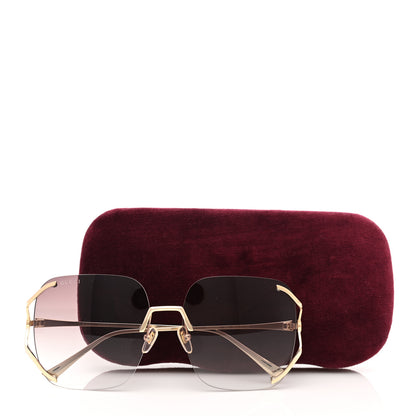 Gucci Metal Oversized Sunglasses GG0646S Gold Brown 7 of 7