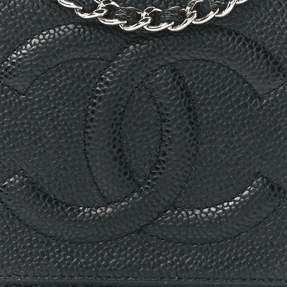 Chanel Caviar Timeless CC Wallet On Chain WOC Black 9 of 12