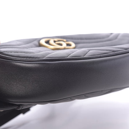 Gucci Calfskin Matelasse GG Marmont Belt Bag 95 38 Black 8 of 11