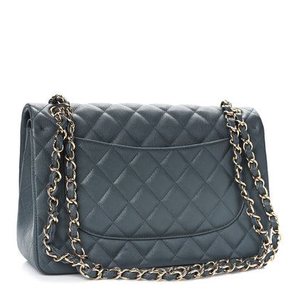 Chanel Caviar Quilted Jumbo Double Flap Dark Grey 3 of 8