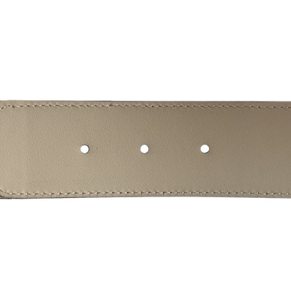 Gucci GG Supreme Monogram Matte Plutone Calfskin Double G 40mm Belt 95 38 Beige Ebony Mystic White 4 of 5