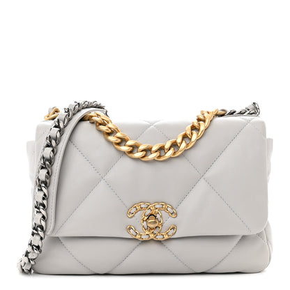 Chanel Lambskin Quilted Medium Chanel 19 Flap Grey 1 of 10