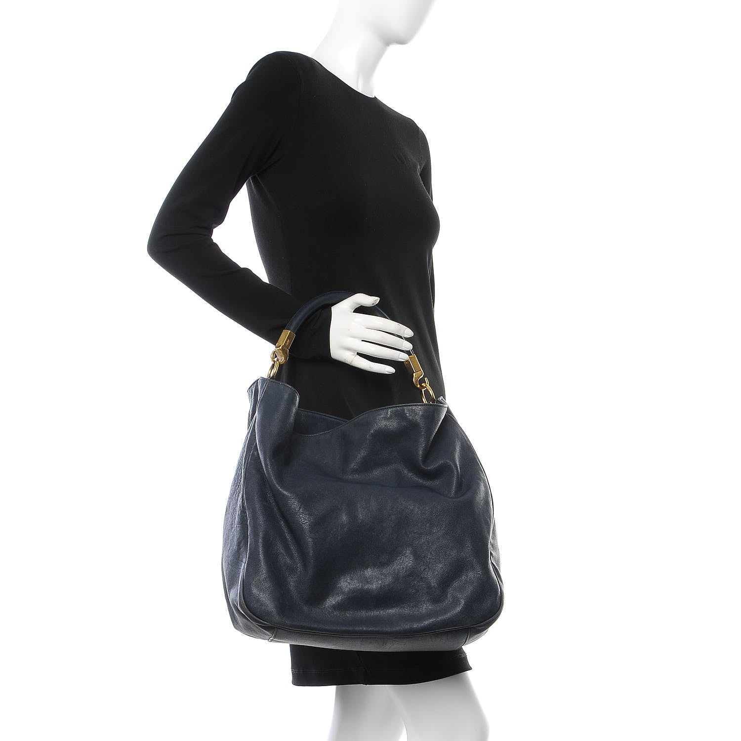 Saint Laurent Goatskin Large Roady Hobo Navy 2 of 12
