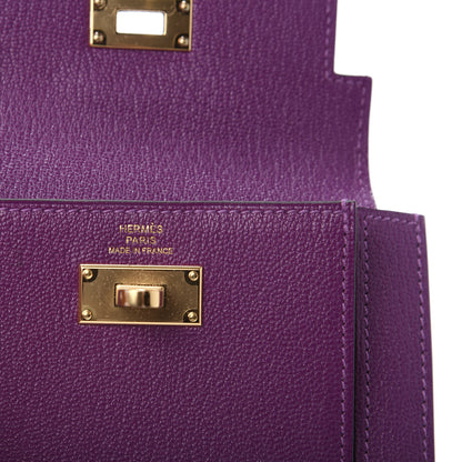 Hermes Chevre Mysore Kelly Pocket Compact Wallet Anemone 7 of 10