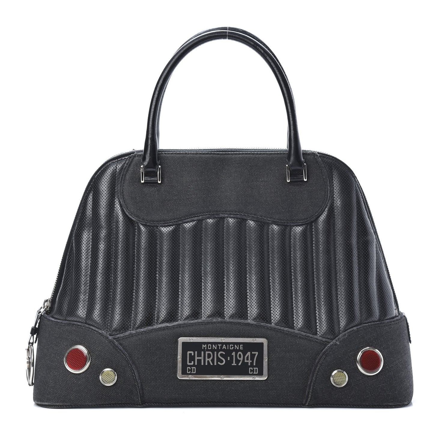 Denim Perforated Trailer Trash Tote Black