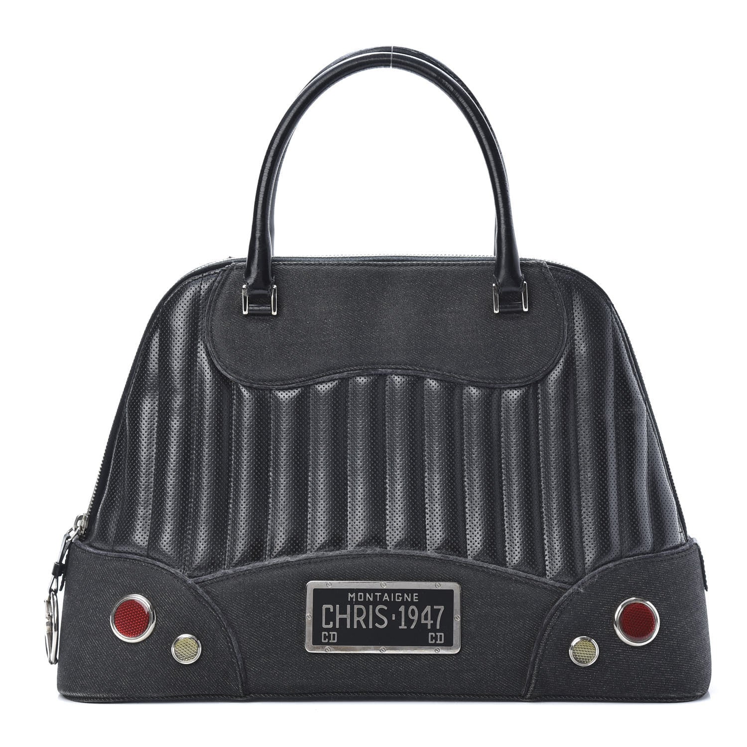 Christian Dior Denim Perforated Trailer Trash Tote Black 1 of 18