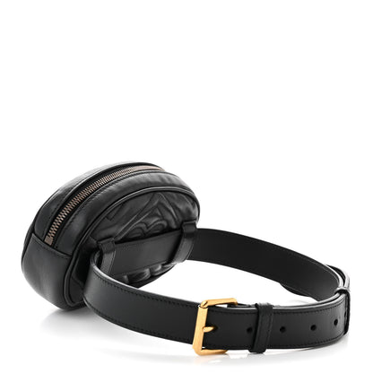 Gucci Calfskin Matelasse GG Marmont Belt Bag 75 30 Black 3 of 12
