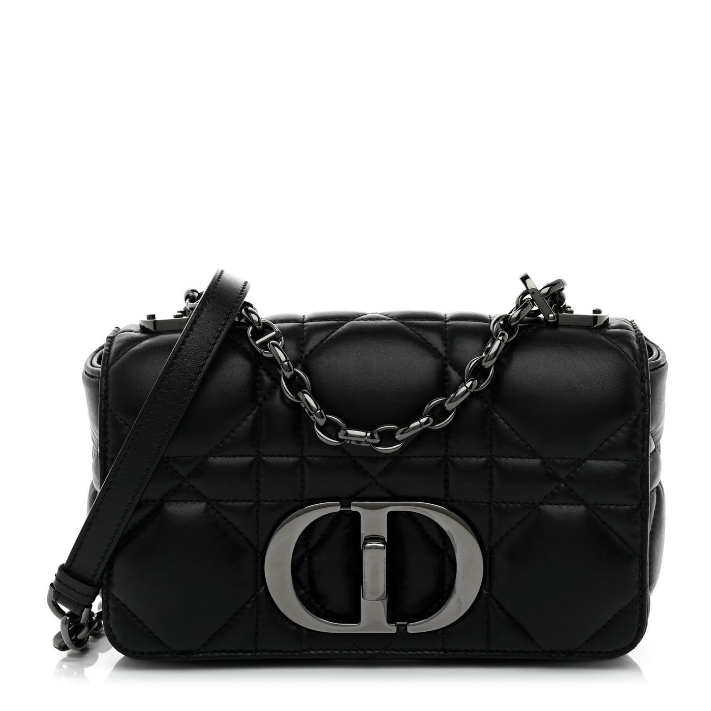 Calfskin Macrocannage Small Caro Bag Black