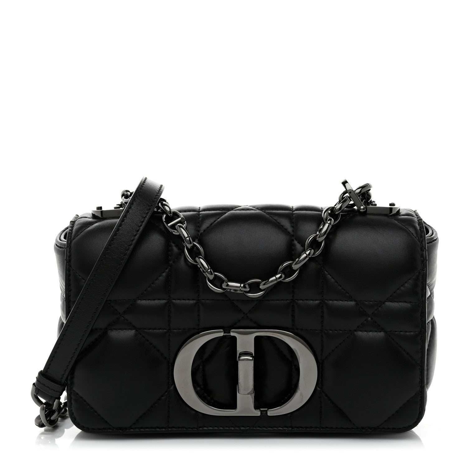 Christian Dior Calfskin Macrocannage Small Caro Bag Black 1 of 10