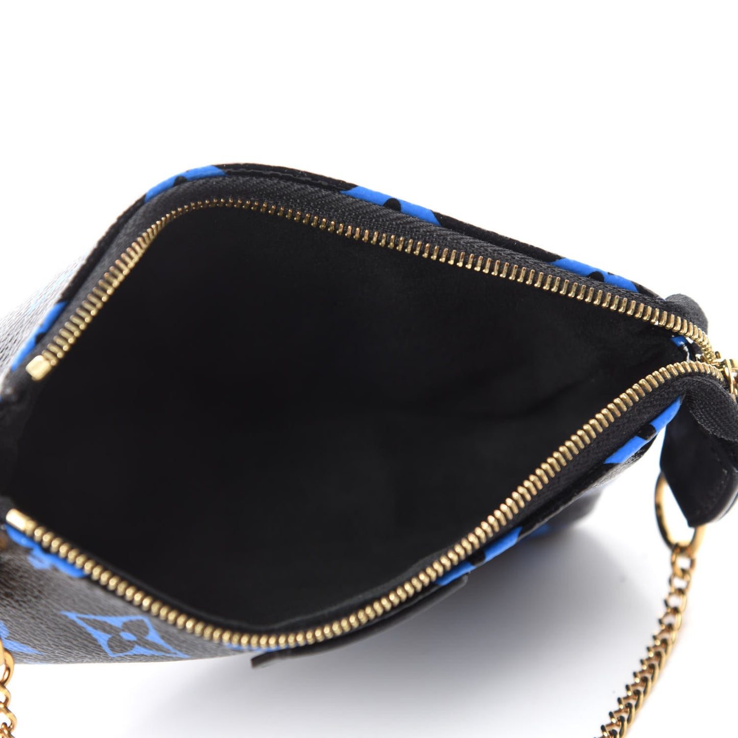 Colored Monogram Mini Pochette Accessories Blue Black