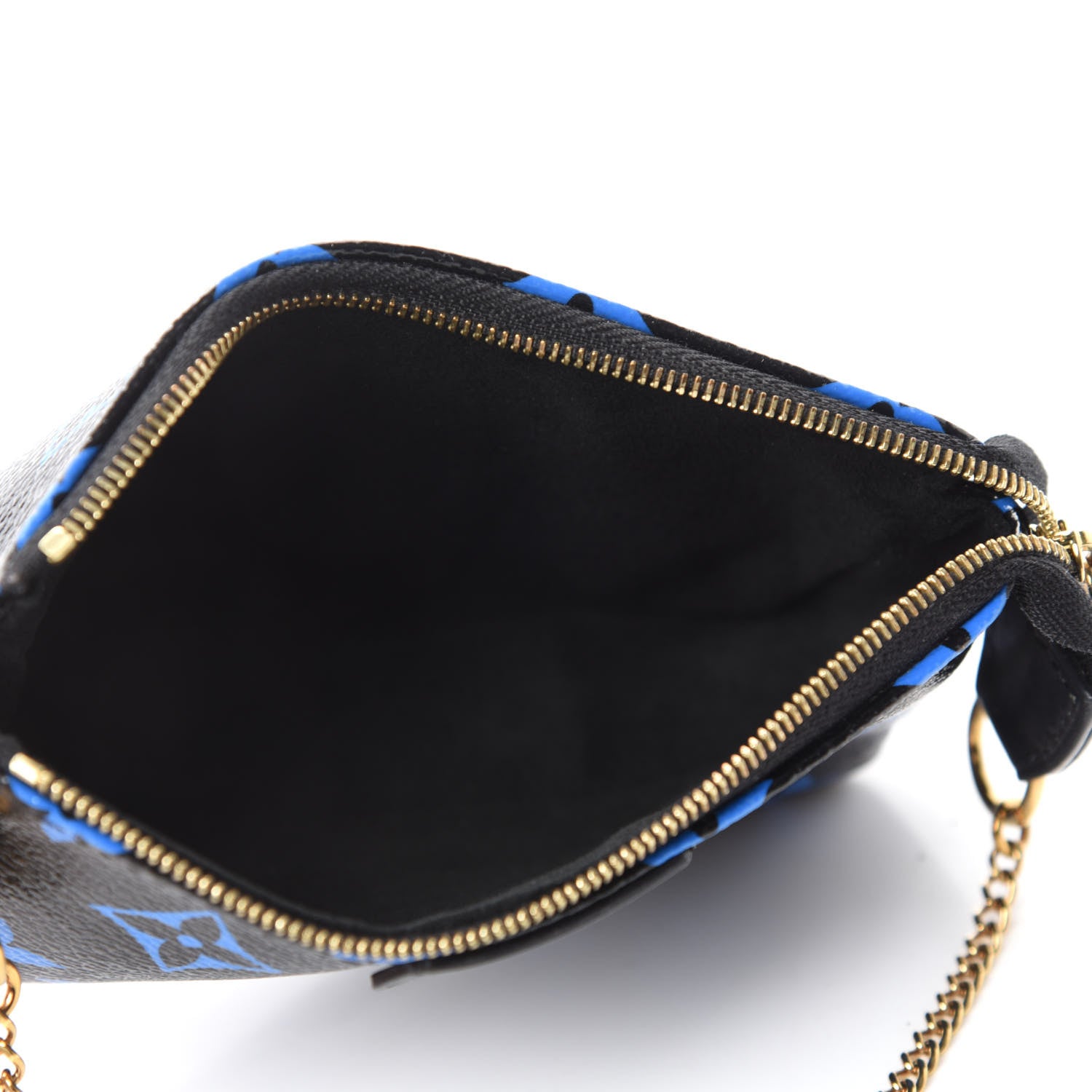 Louis Vuitton Colored Monogram Mini Pochette Accessories Blue Black 5 of 6