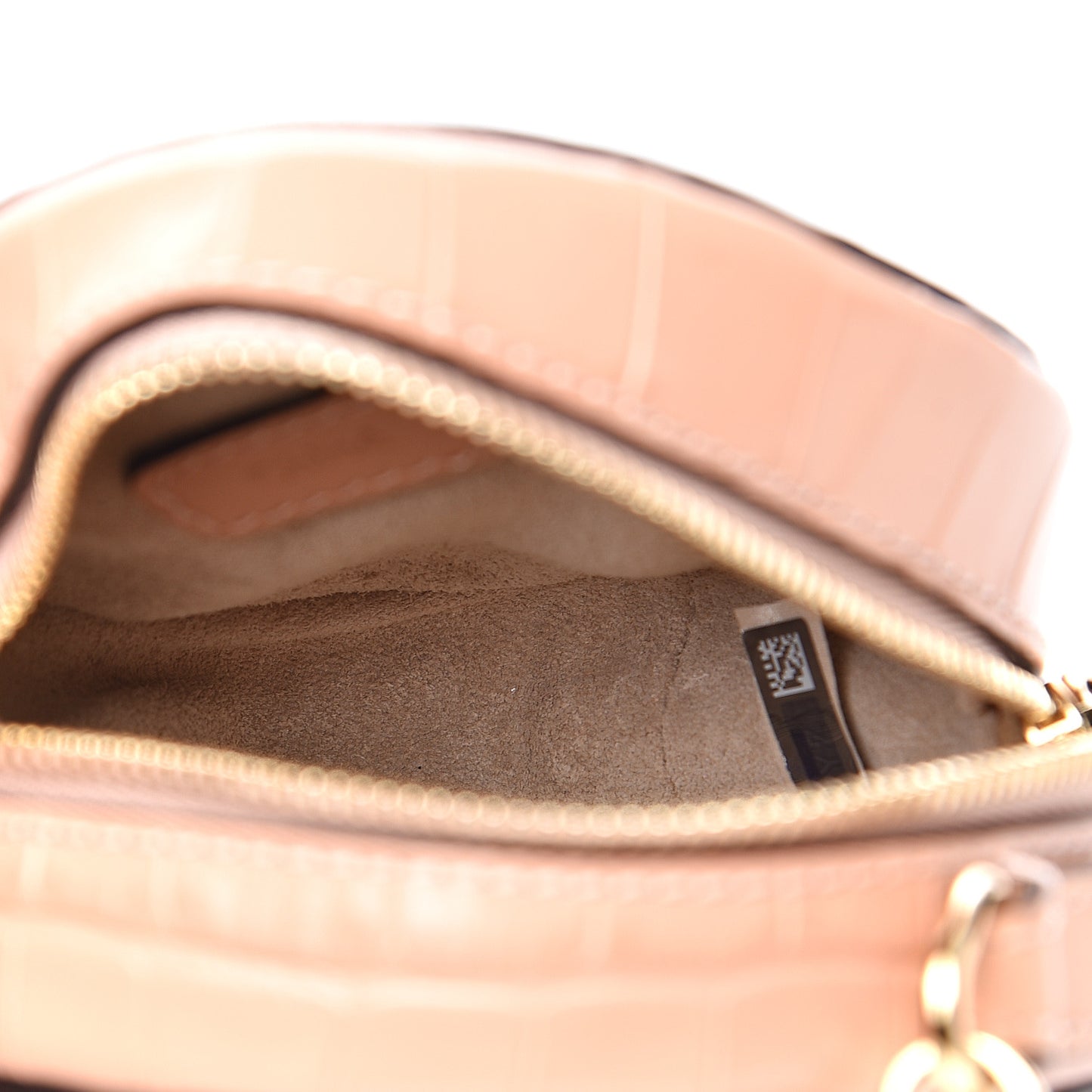 Calfskin Crocodile Embossed Mini C Round Crossbody Milky Orange