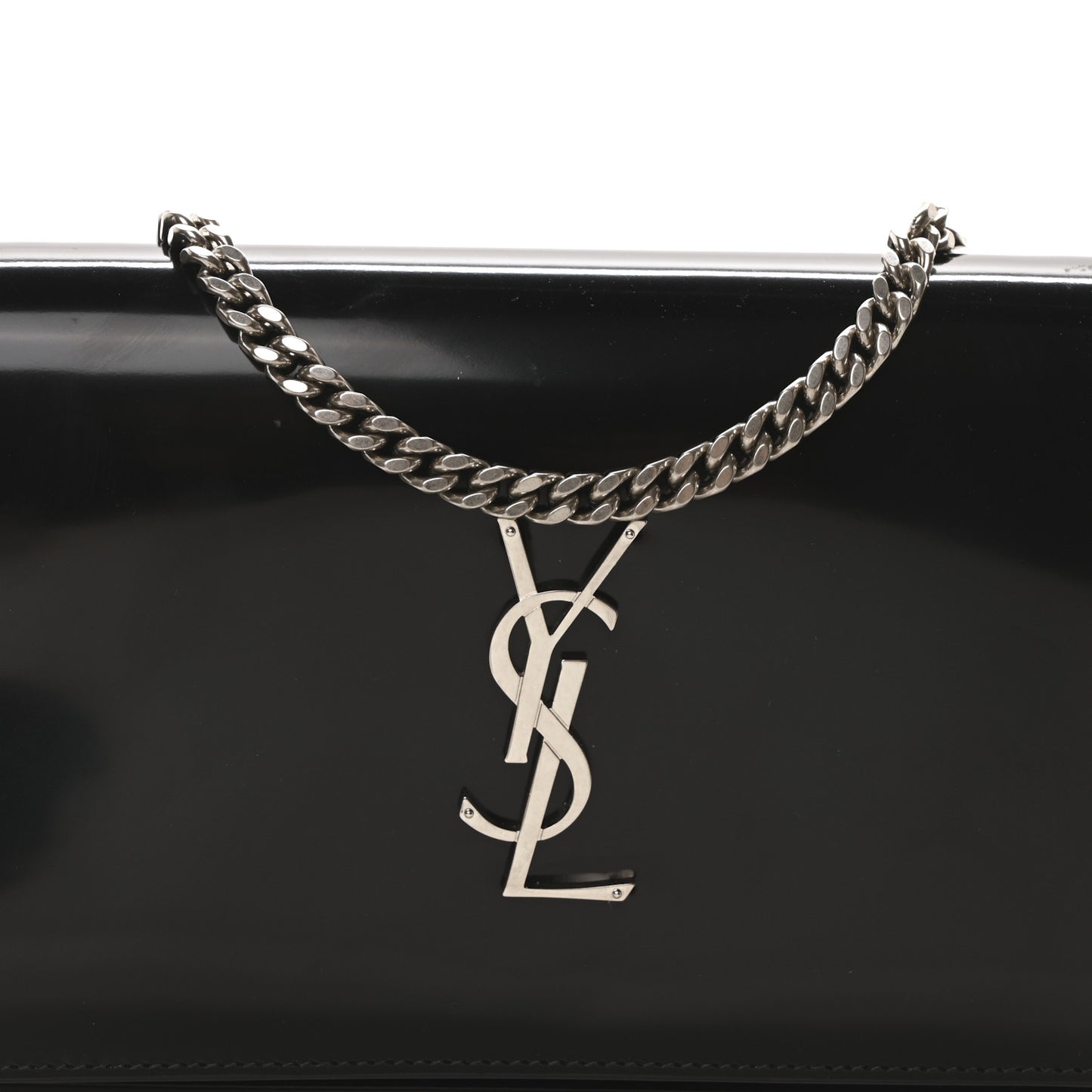 Patent Calfskin Monogram Kate Wallet On Chain Black