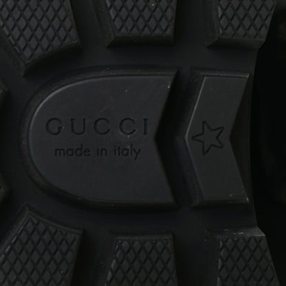 Gucci Magnum Calfskin Fur Pearl Lace Up Combat Ankle Boots 39 Black Naturale 5 of 5