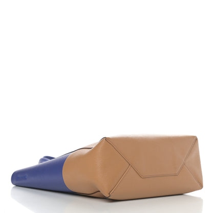 Celine Grained Calfskin Vertical Bi-Cabas Indigo Camel 3 of 4