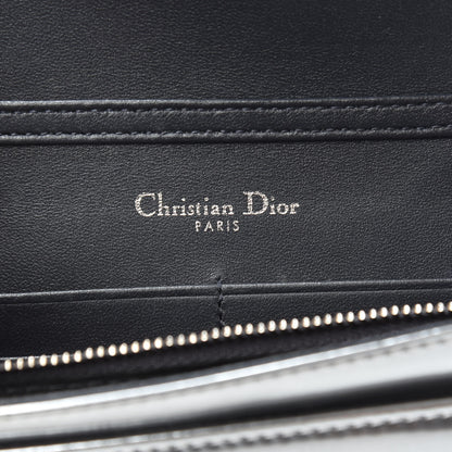 Christian Dior Metallic Patent Micro-Cannage Diorama Wallet on Chain Pouch Silver 6 of 8