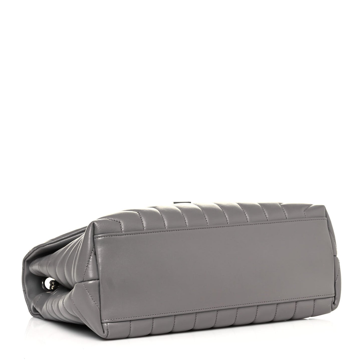 Calfskin Y Quilted Monogram Medium Loulou Chain Satchel Light Gray