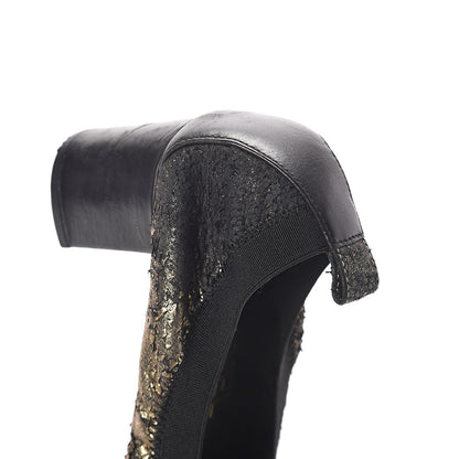 Chanel Metallic Lambskin Cap Toe CC Elastic Stretch Pumps 38.5 Black 9 of 13
