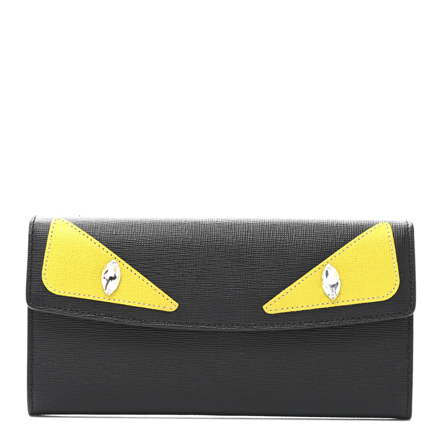 Vitello Elite Crystal Monster Eyes Simply Continental Wallet Black