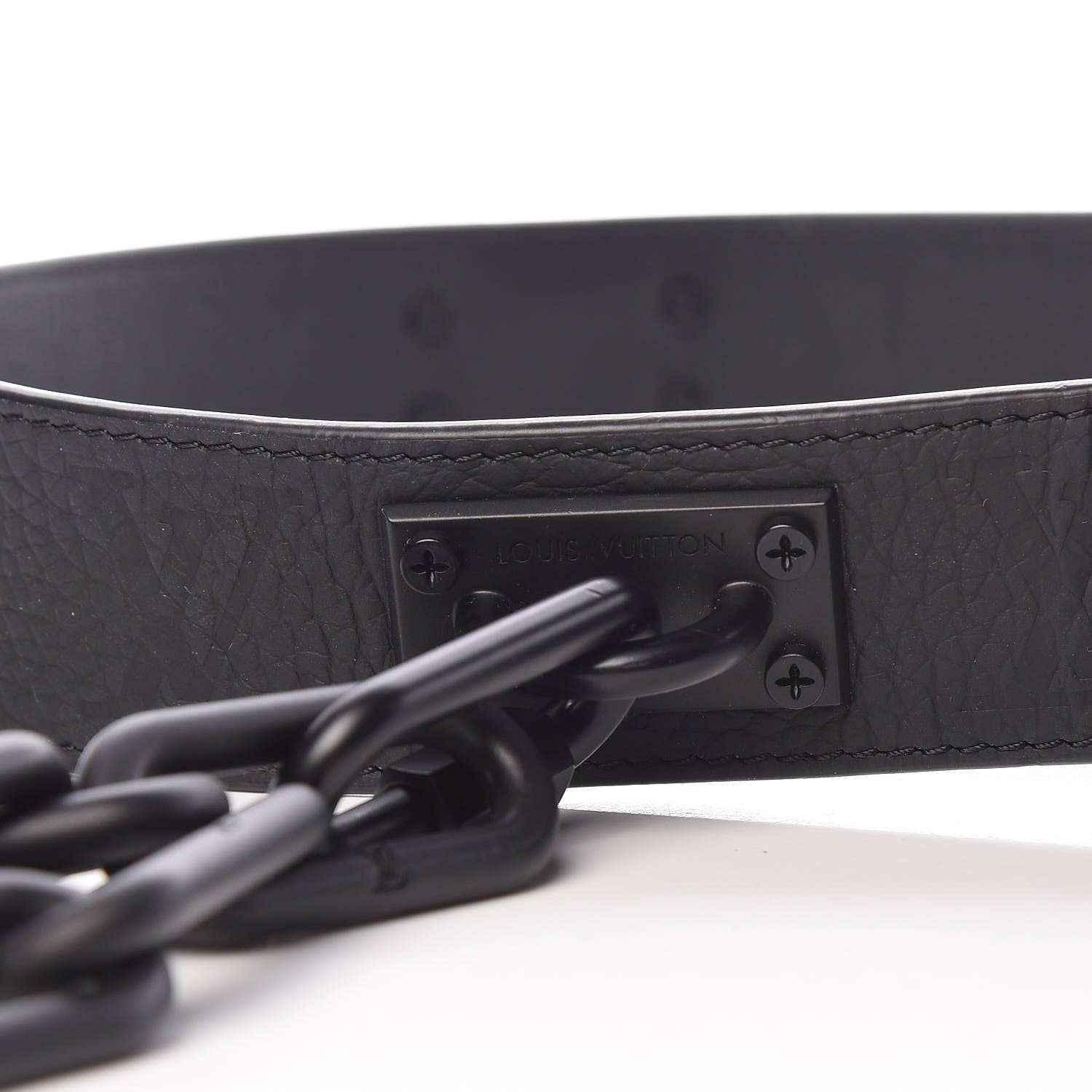 Louis Vuitton Taurillon Monogram Signature 35 MM Chain Belt 80 32 Black 12 of 14