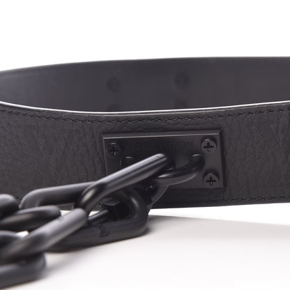 Louis Vuitton Taurillon Monogram Signature 35 MM Chain Belt 80 32 Black 12 of 14