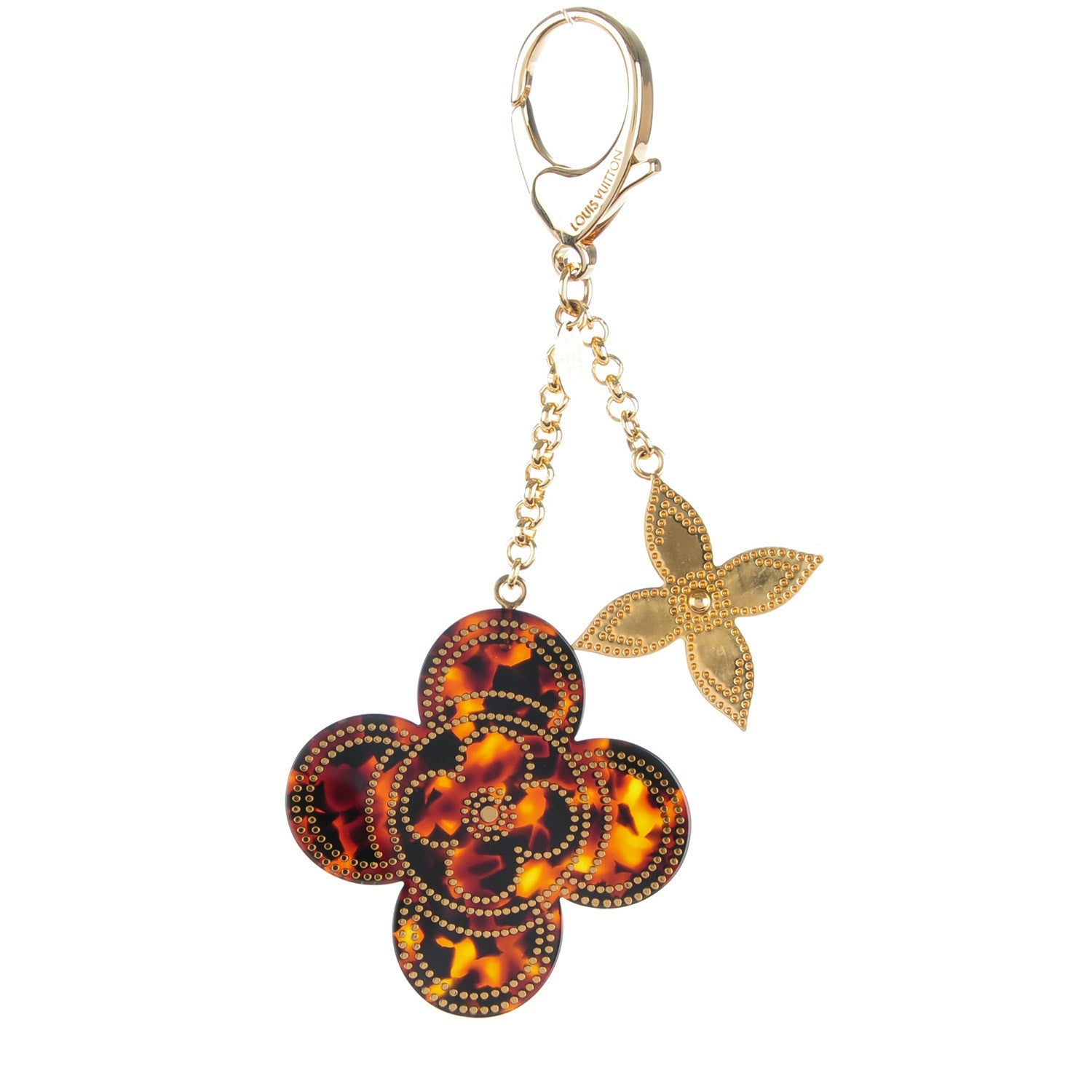 Louis Vuitton Stipply Flower Bag Charm Tortoise 1 of 5
