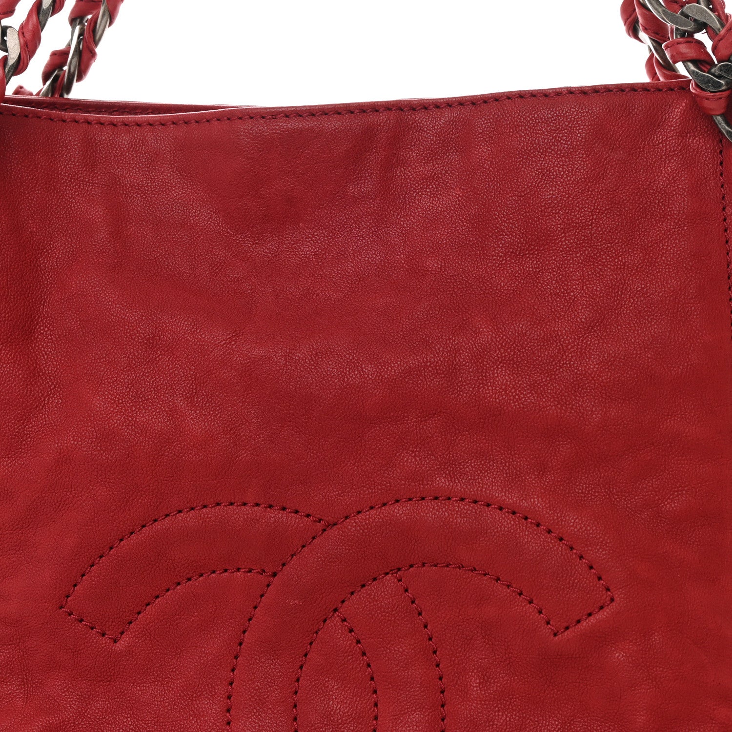 Chanel Caviar Modern Chain Tote Red 8 of 10