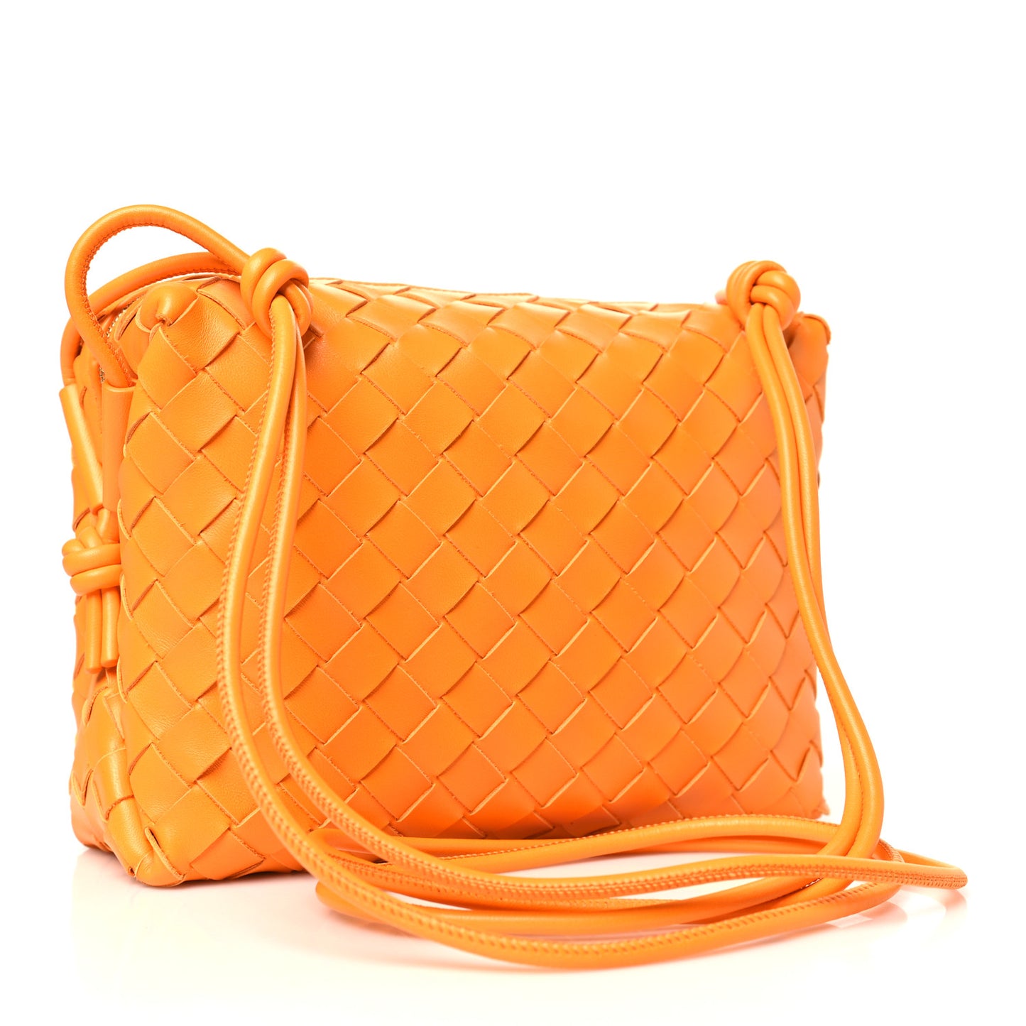 Nappa Intrecciato Small Loop Camera Bag Tangerine