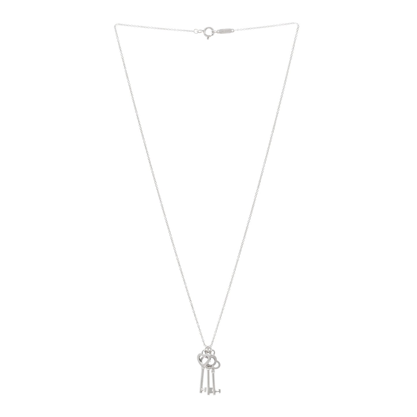Sterling Silver Three Key Pendant Necklace