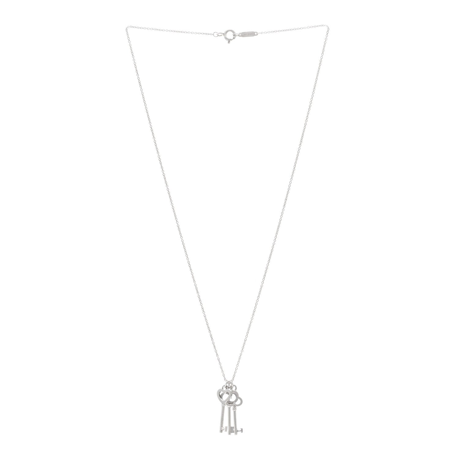 Tiffany Sterling Silver Three Key Pendant Necklace 3 of 4