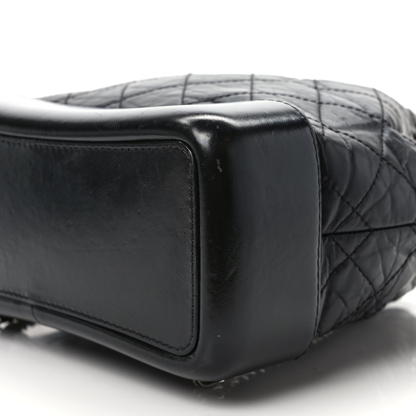Aged Calfskin Quilted Small Gabrielle Backpack Black