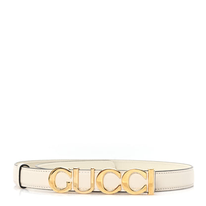 Gucci Plutone Calfskin Gucci Buckle 20mm Thin Belt 70 28 Mystic White 1 of 4