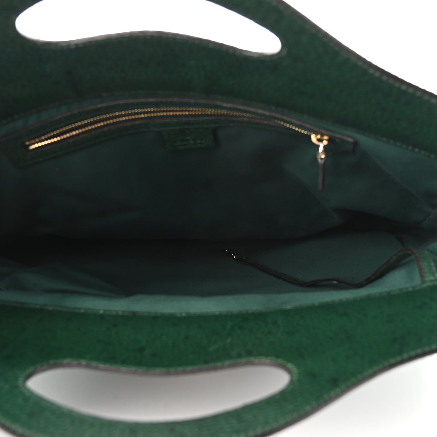 Gucci Velvet Horsebit Embossed Large Punch Top Handle Tote Green 5 of 9