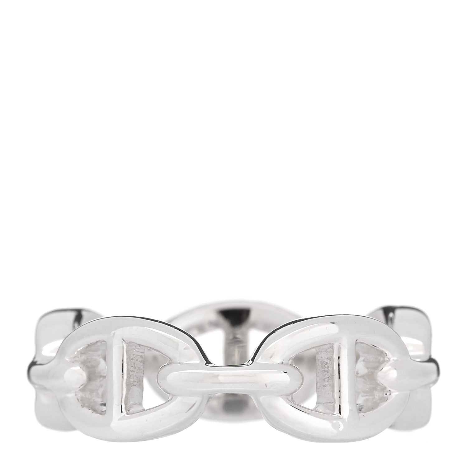Hermes Sterling Silver PM Chaine d'Ancre Enchainee Band Ring 55 7.25 3 of 7