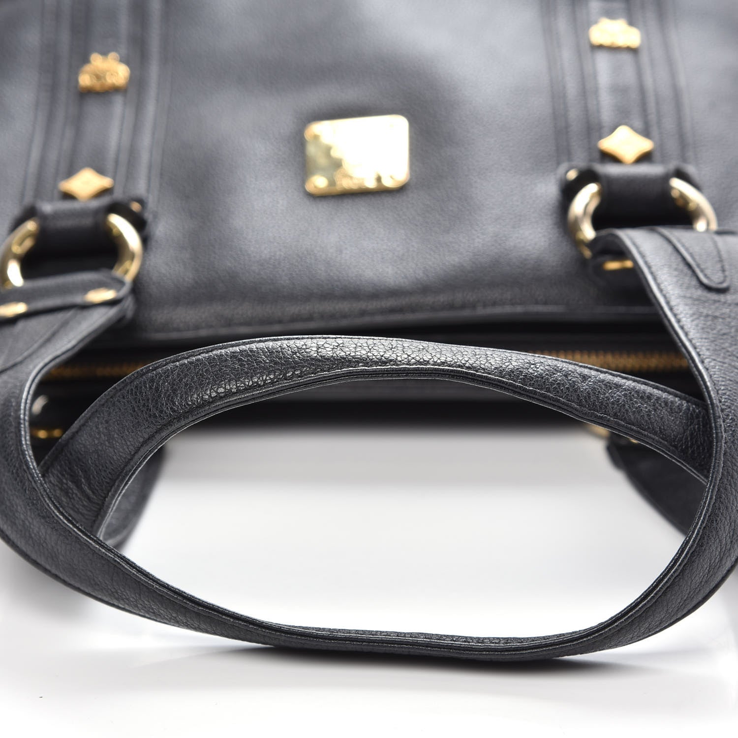 MCM Grained Calfskin Mini Tote Black 13 of 15