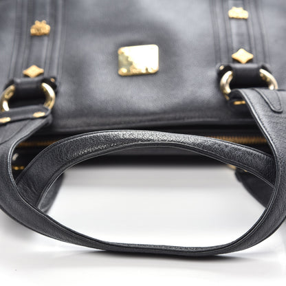 MCM Grained Calfskin Mini Tote Black 13 of 15