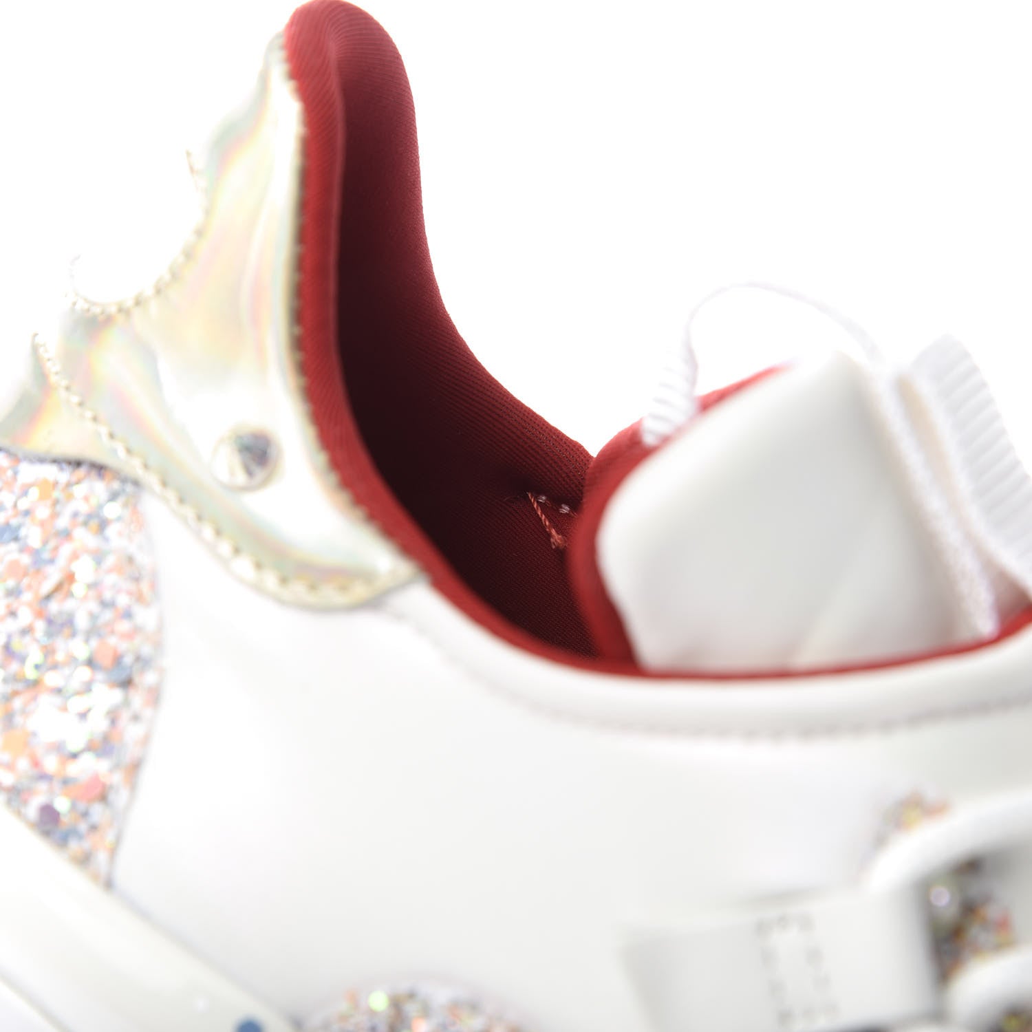 Christian Louboutin Calfskin Glitter Donna Red Runner Sneaker 37 White Multicolor 9 of 9