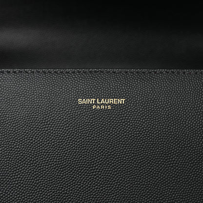 Saint Laurent Grain de Poudre Medium Classic Monogram Cassandra Top Handle Dark Smog 8 of 11